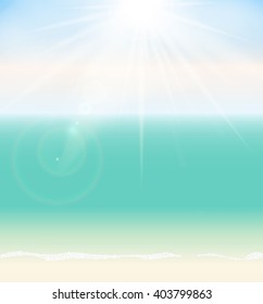 Summer Time Seaside Vector Background Illustration EPS10