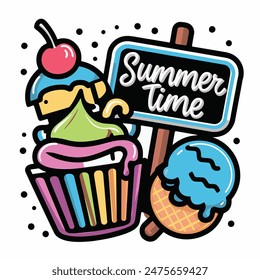 Summer time season vector design
