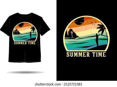 Summer time silhouette t shirt design