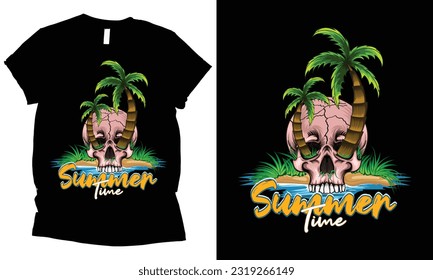 
Diseño de camisetas gráficas de cráneo de verano