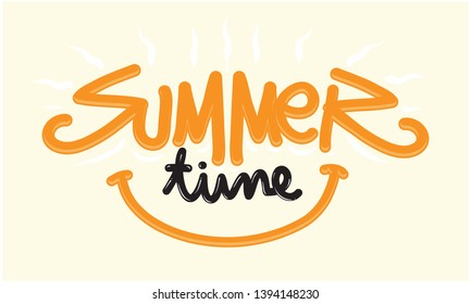 summer time smile icon - vector