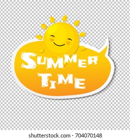 Summer Time Speech Bubble, Vector Illustration