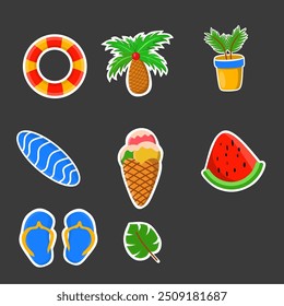 Summer time sticker set travel