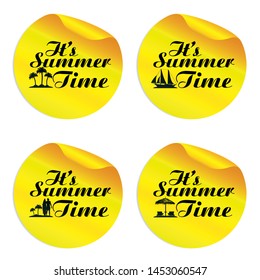 It's summer time stickers set.Vector illustration