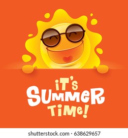 It’s Summer time! Summer sun with big sign.