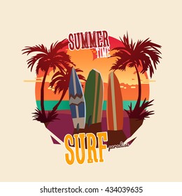 Summer time surf vector