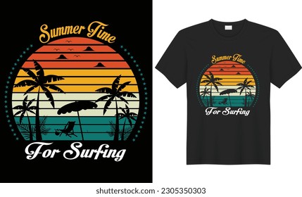 Summer time for surfing t shirt design. Surfing T-shirt Design, Summer paradise, Surf Paradise, Sea Enjoy Great Summer, T-shirt, Typography T-shirt Design, Vector Illustration
Summer Day Typography T 