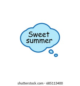 Summer time. Sweet summer in the cloud. Vector illustration.