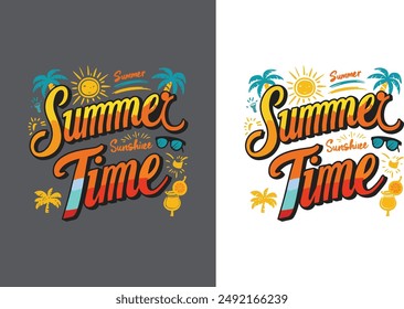 summer time t shirt design printable eps file