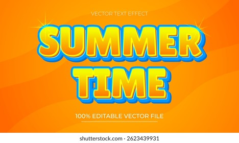 Summer Time text effect editable 3d for design template
