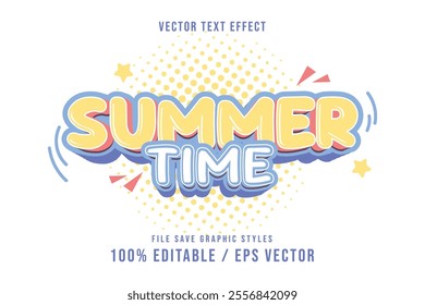 summer time text effect template editable vector