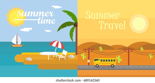 Summer Time and Summer Travel Background