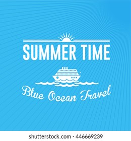 Summer Time, Travel Badge and Web Banner Vector Flat Design