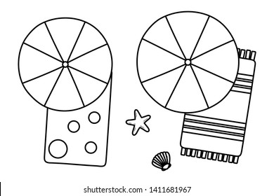 summer time and travel cartoon in black and white