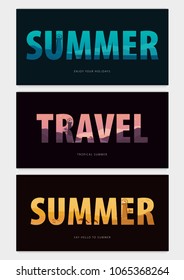 Summer time. Travel to sea or ocean. Vector Illustration