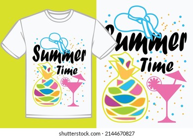 Summer Time Tshirt design template vector file