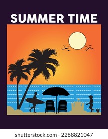 Summer Time T-shirt Design, Summer t-shirts design.