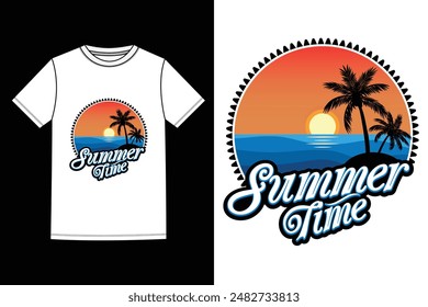 Diseño de camiseta de verano, Vector de diseño de camiseta de verano, ilustración, tipografía vintage