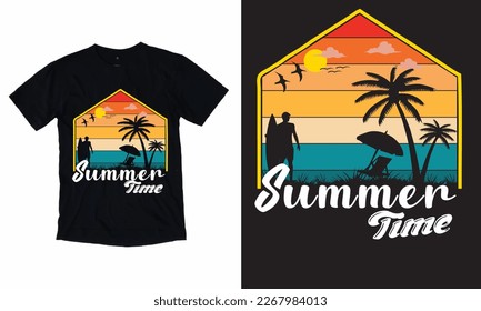SUMMER TIME ilustración vectorial de diseño gráfico de camisetas