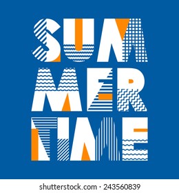 Summer Time T-shirt Typography Graphics, Vector Illustration