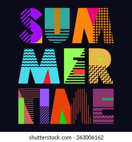 Summer Time T-shirt Typography Graphics, Vector Illustration