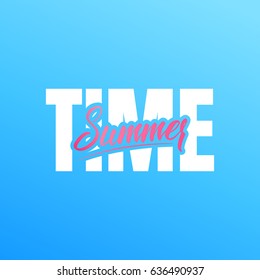 Summer time. Summer typographic illustration design for card, poster, blog etc.
