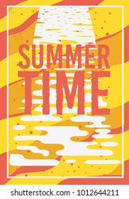 Summer Time Typographic Poster Design. Vector Graphic.