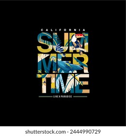 summer time typography with elements