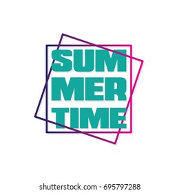 summer time typography with gradient color.