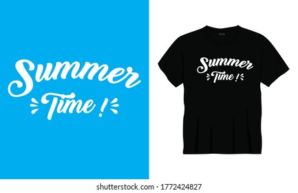 "Summer time" typography summer t-shirt design.