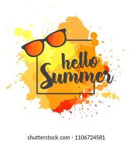 Summer time typography vector illustration