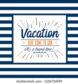 Summer time typography vector illustration
