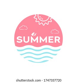 Summer time typography. Welcome Summer Vector Illustration Design