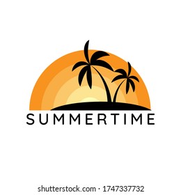 Summer time typography. Welcome Summer Vector Illustration Design