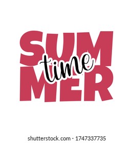Summer time typography. Welcome Summer Vector Illustration Design