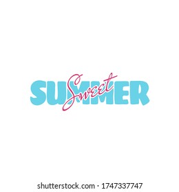 Summer time typography. Welcome Summer Vector Illustration Design