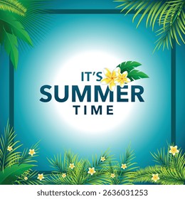 Zomertijd vakantie banner met palmbomen abstracte achtergronden, kan worden gebruikt voor behang, patroon, web, blog, oppervlak, texturen, grafische en afdrukken.