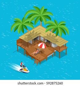 Its Summer Time or Summer vacation concept. Vector background.