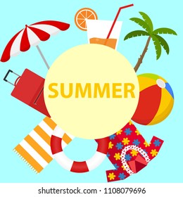 Summer time. Summer vacation. Flat design, vector illustration, vector.
