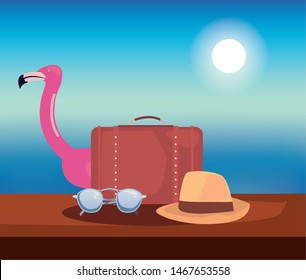summer time vacation flat design