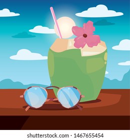 summer time vacation flat design