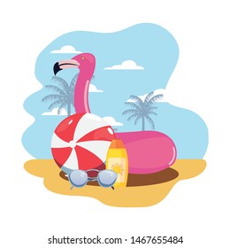 summer time vacation flat design