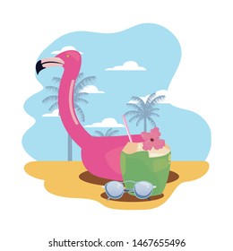 summer time vacation flat design