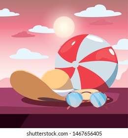 summer time vacation flat design