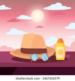 summer time vacation flat design