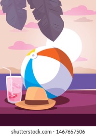 summer time vacation flat design