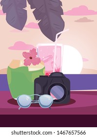 summer time vacation flat design