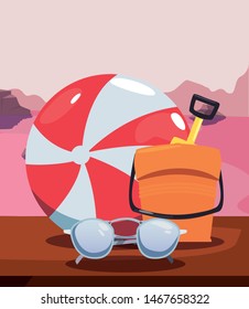 summer time vacation flat design