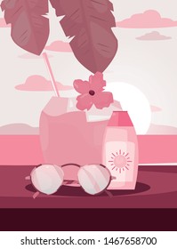 summer time vacation flat design
