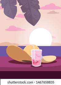 summer time vacation flat design